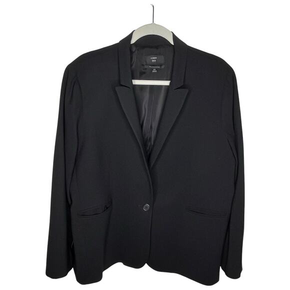 J Crew Blazer Women's Plus Size 20 Black Stretch Wool J5383 Jacket Academia - Picture 1 of 8